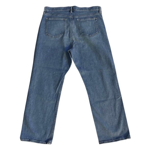 LOFT Plus Size 14 32 High Waist Straight Crop Jeans Distressing - Picture 2 of 5